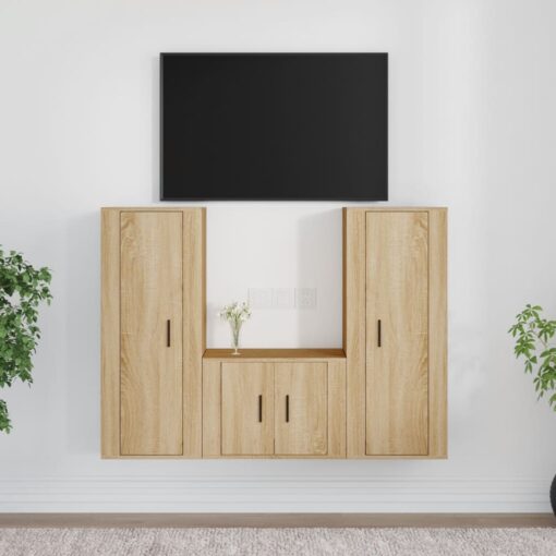 Komplet TV omaric 3-delni sonoma hrast inženirski les