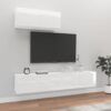 Komplet TV omaric 3-delni visok sijaj bel inženirski les
