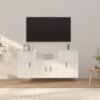 Komplet TV omaric 3-delni visok sijaj bel inženirski les