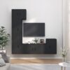 Komplet TV omaric 5-delni črn inženirski les