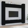 Komplet TV omaric 8-delni črn konstruiran les