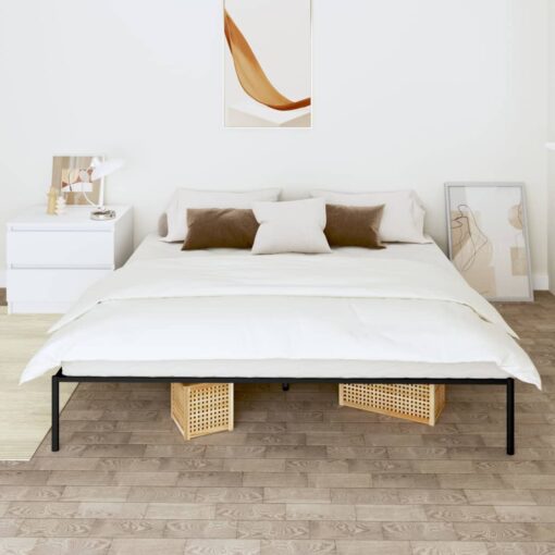Kovinski posteljni okvir črn 183x213 cm
