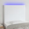 LED posteljno vzglavje belo 100x5x118/128 cm umetno usnje