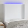 LED posteljno vzglavje belo 103x16x118/128 cm umetno usnje