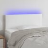 LED posteljno vzglavje belo 80x5x78/88 cm umetno usnje