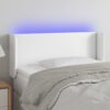 LED posteljno vzglavje belo 93x16x78/88 cm umetno usnje