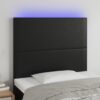 LED posteljno vzglavje črno 100x5x118/128 cm umetno usnje