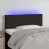 LED posteljno vzglavje črno 100x5x78/88 cm blago