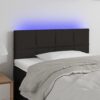 LED posteljno vzglavje črno 100x5x78/88 cm blago