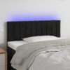 LED posteljno vzglavje črno 100x5x78/88 cm žamet