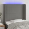 LED posteljno vzglavje črno 103x16x118/128 cm blago