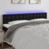 LED posteljno vzglavje črno 160x5x78/88 cm umetno usnje