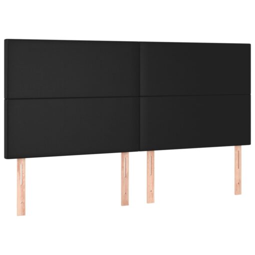 LED posteljno vzglavje črno 180x5x118/128 cm umetno usnje - Image 4