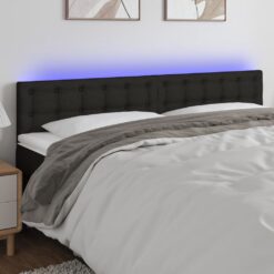LED posteljno vzglavje črno 180x5x78/88 cm blago