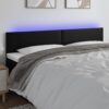 LED posteljno vzglavje črno 200x5x78/88 cm umetno usnje