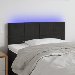 LED posteljno vzglavje črno 80x5x78/88 cm žamet