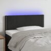 LED posteljno vzglavje črno 80x5x78/88 cm žamet