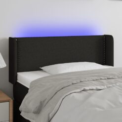 LED posteljno vzglavje črno 83x16x78/88 cm blago