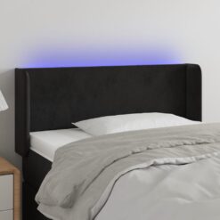 LED posteljno vzglavje črno 83x16x78/88 cm žamet