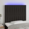 LED posteljno vzglavje črno 90x5x118/128 cm blago