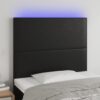 LED posteljno vzglavje črno 90x5x118/128 cm umetno usnje