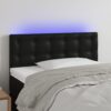 LED posteljno vzglavje črno 90x5x78/88 cm umetno usnje