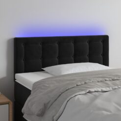 LED posteljno vzglavje črno 90x5x78/88 cm žamet