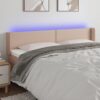 LED posteljno vzglavje kapučino 203x16x78/88 cm umetno usnje