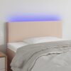 LED posteljno vzglavje kapučino 90x5x78/88 cm umetno usnje