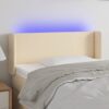 LED posteljno vzglavje krem 103x16x78/88 cm blago