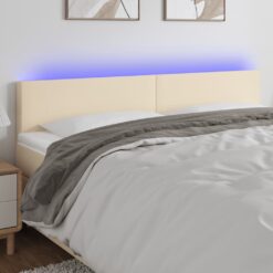 LED posteljno vzglavje krem 180x5x78/88 cm blago