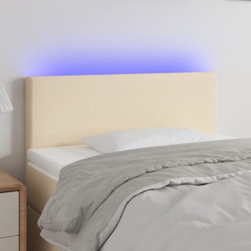 LED posteljno vzglavje krem 90x5x78/88 cm blago