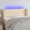 LED posteljno vzglavje krem 93x16x78/88 cm blago