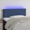 LED posteljno vzglavje modro 100x5x78/88 cm blago