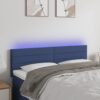 LED posteljno vzglavje modro 144x5x78/88 cm blago