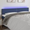 LED posteljno vzglavje modro 200x5x78/88 cm blago