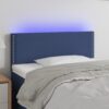 LED posteljno vzglavje modro 80x5x78/88 cm blago