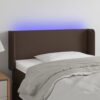 LED posteljno vzglavje rjavo 103x16x78/88 cm umetno usnje