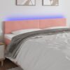 LED posteljno vzglavje roza 200x5x78/88 cm žamet