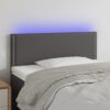 LED posteljno vzglavje sivo 100x5x78/88 cm umetno usnje
