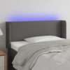 LED posteljno vzglavje sivo 103x16x78/88 cm umetno usnje