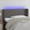 LED posteljno vzglavje sivo 93x16x78/88 cm umetno usnje