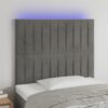 LED posteljno vzglavje svetlo sivo 100x5x118/128 cm žamet