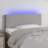 LED posteljno vzglavje svetlo sivo 100x5x78/88 cm blago