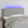 LED posteljno vzglavje svetlo sivo 100x5x78/88 cm blago