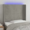 LED posteljno vzglavje svetlo sivo 103x16x118/128 cm žamet
