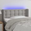 LED posteljno vzglavje svetlo sivo 103x16x78/88 cm blago