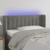 LED posteljno vzglavje svetlo sivo 103x16x78/88 cm žamet