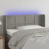 LED posteljno vzglavje svetlo sivo 103x16x78/88 cm žamet
