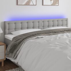 LED posteljno vzglavje svetlo sivo 180x5x78/88 cm blago